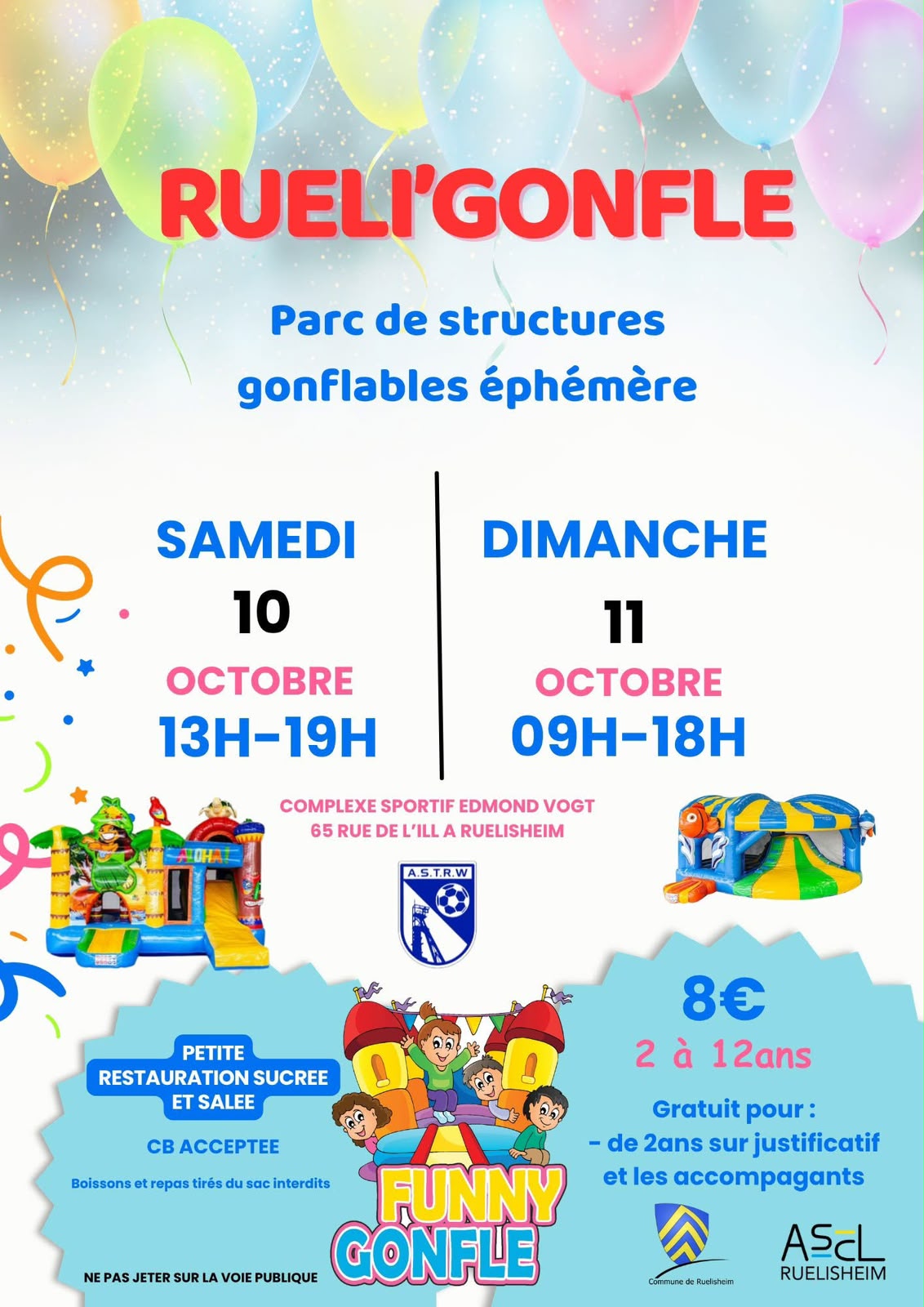 Affiche Rueli'Gonfle : parc de structures gonflables éphémère les 10 et 11 octobre 2026 à Ruelisheim